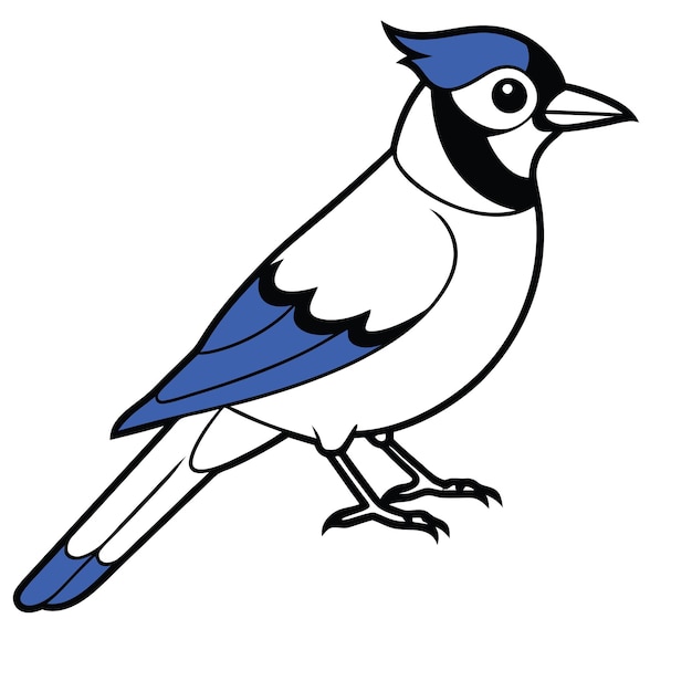 Vector blue jay bird colorful vector design