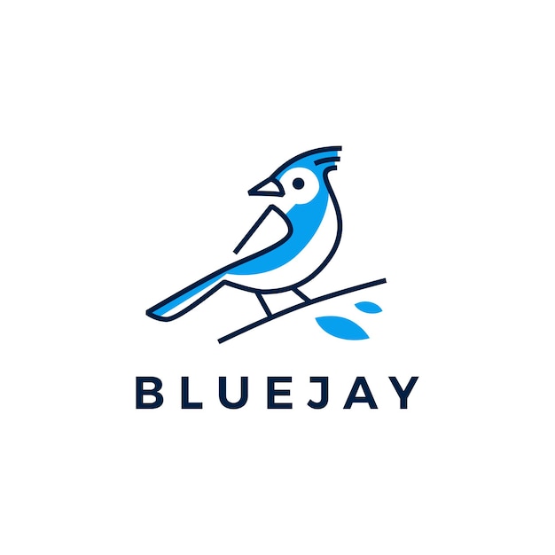 Blue jay bird logo    