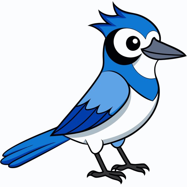 blue jay bird vector illustration cartoon