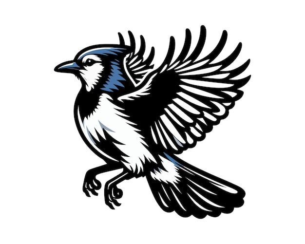 blue jay silhouette vector icon graphic logo design