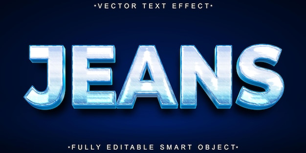 Blue Jeans Vector Fully Editable Smart Object Text Effect