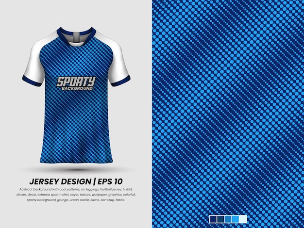 Blue jersey with the word sport on it