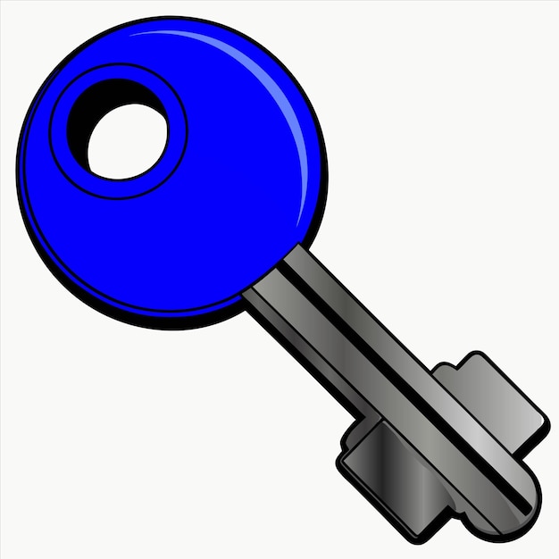 Vector a blue key that has a key that says key