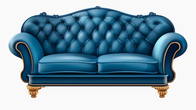 a blue leather couch with a leather cover that says quot blue quot