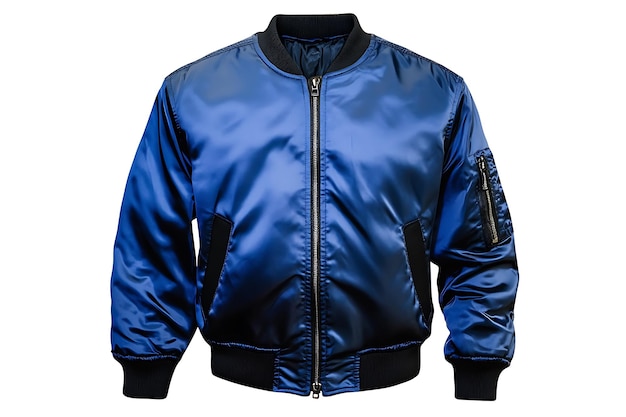 Vector a blue leather jacket with a zipper that says  free