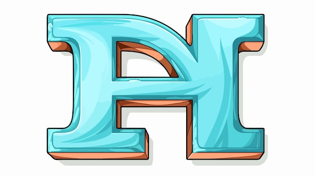 Vector a blue letter in a blue font with the letters e and the letters e