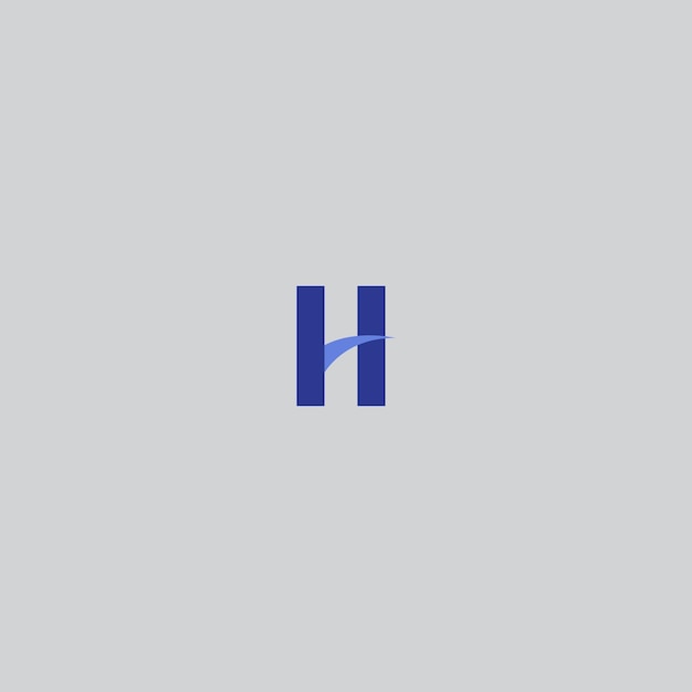 Vector a blue letter h is on a gray background