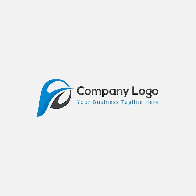 blue letter p logo business company template