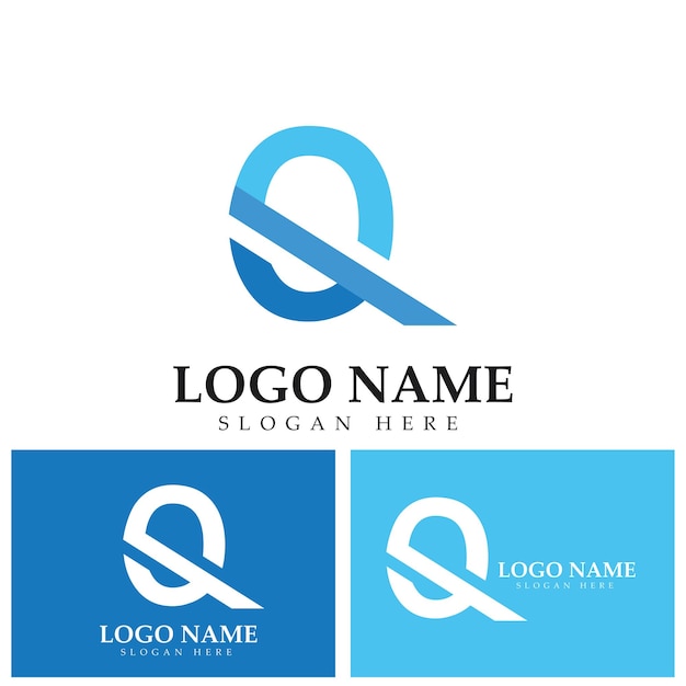 Blue letter q logo template vector