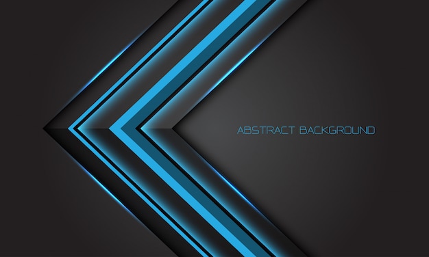 Blue light arrow direction on dark design modern luxury futuristic background.