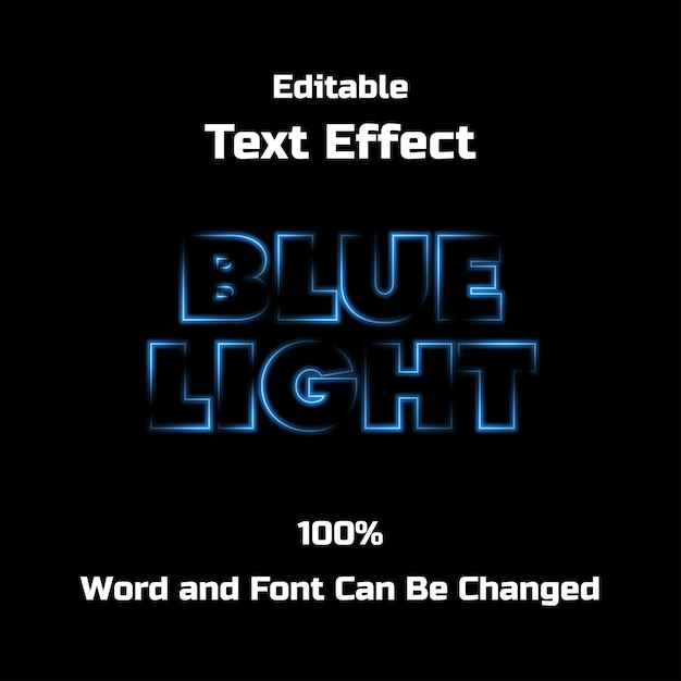 Blue light text style effect