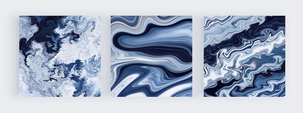 Blue liquid watercolor backgrounds for social media templates