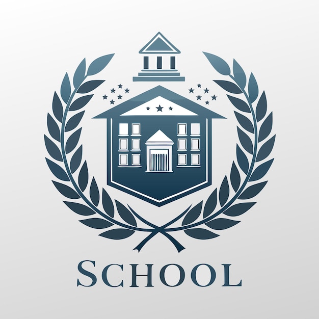 a blue logo for school with a blue logo that says school