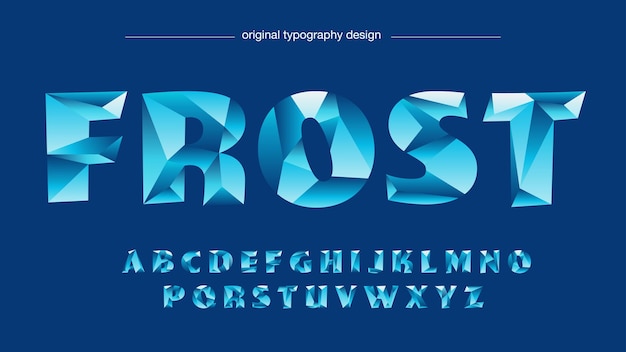 blue low poly abstract typography