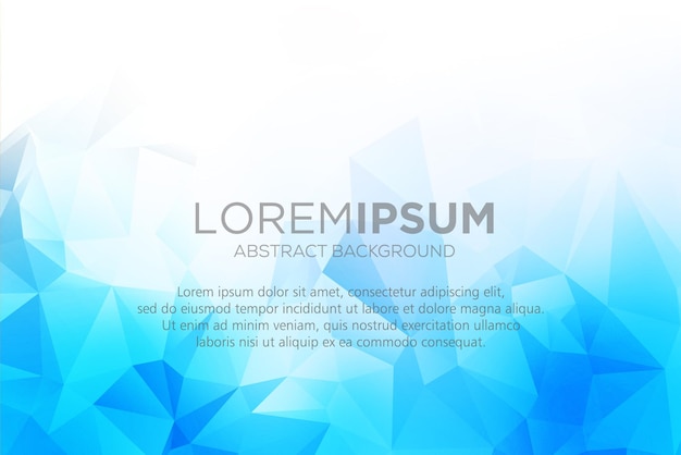 Blue low poly banner with triangle shapes background Free Vector