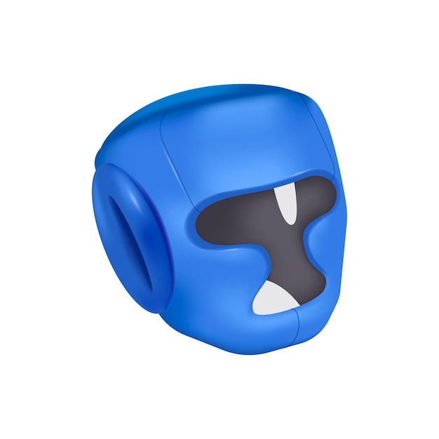 Blue mask for boxing 3D illustration