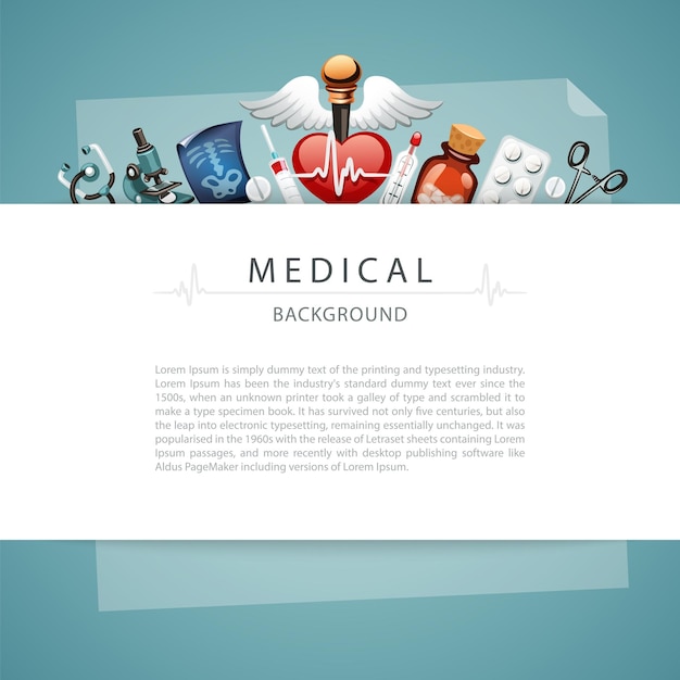 Blue Medical Background with Copy Space