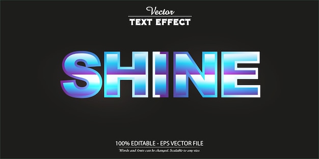 Blue metallic text effect editable shine text style