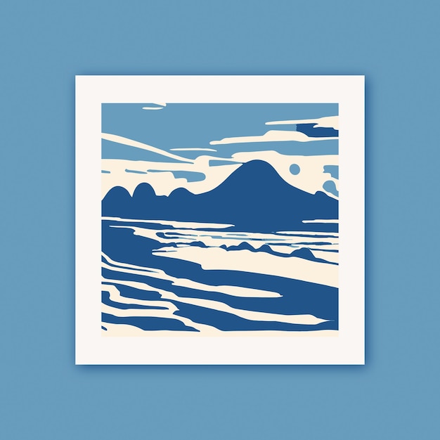 Blue Minimalist Landscape