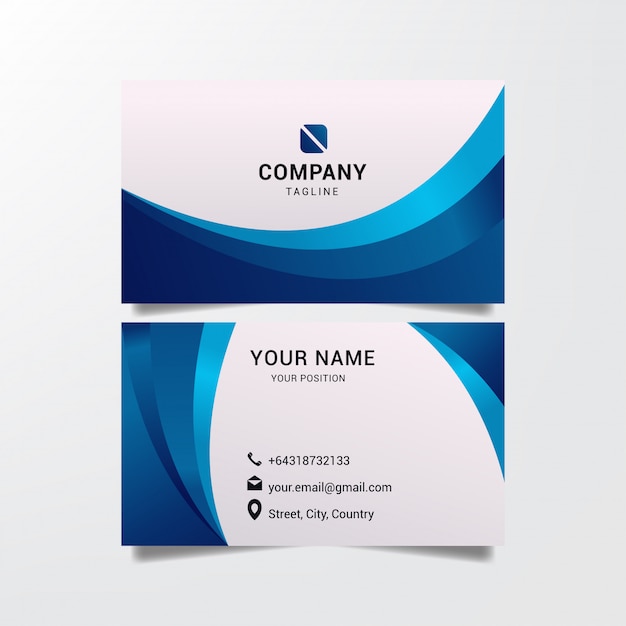 blue modern business card template