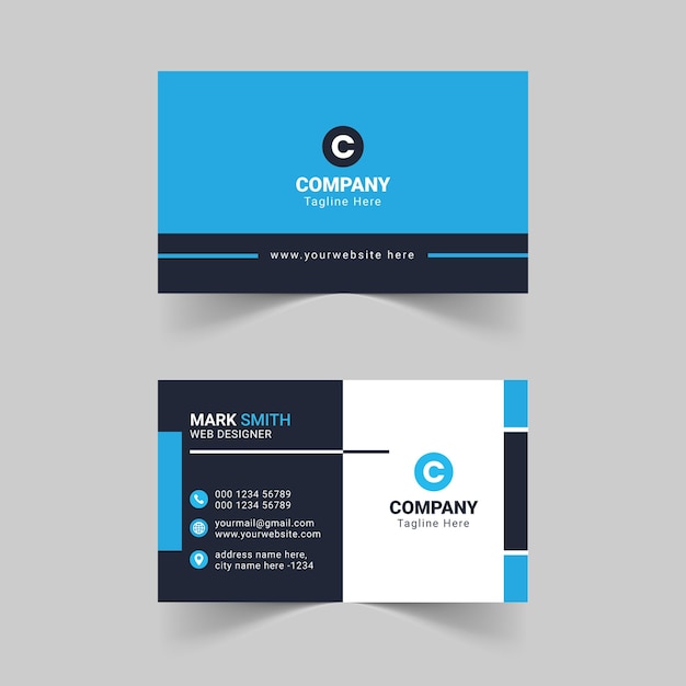 Blue modern business card template