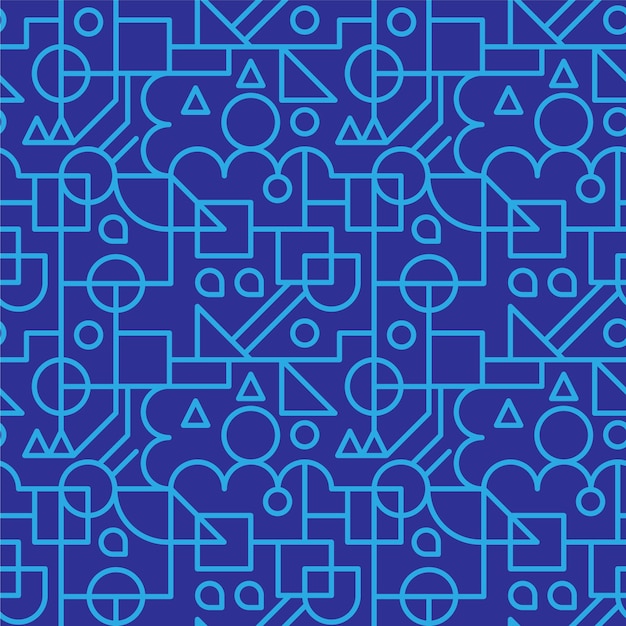 Blue Modern Stylish Geometric Doodle Background