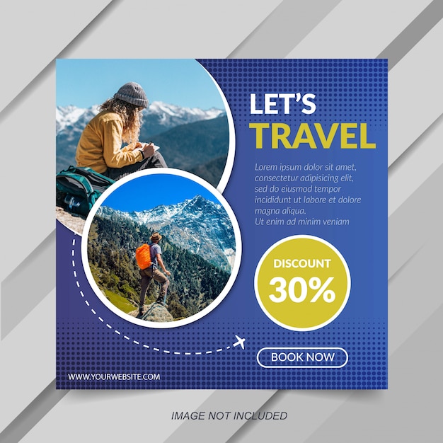 blue modern travel sale instagram template