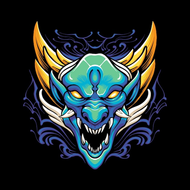 The blue monster dragon head