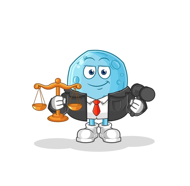 Blue moon lawyer cartoon cartoon mascot vector