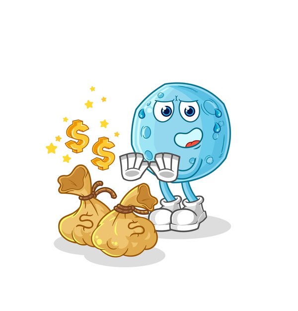 Blue moon refuse money illustration character vector