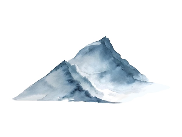 Blue mountains illustration vector watercolor