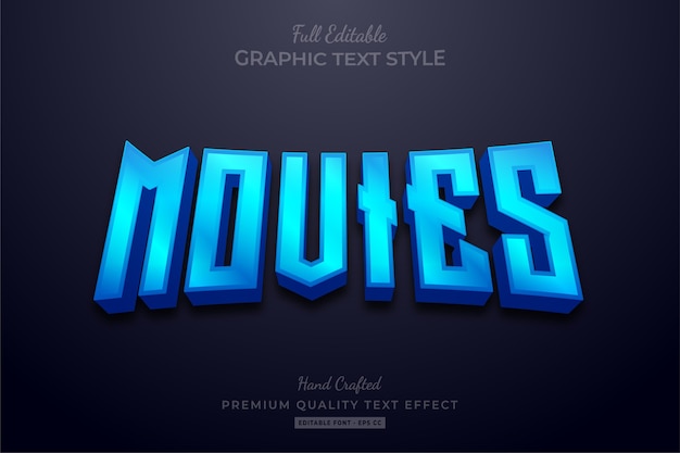 Blue Movies Editable Text Effect