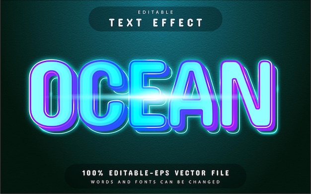 Blue ocean glowing text effect