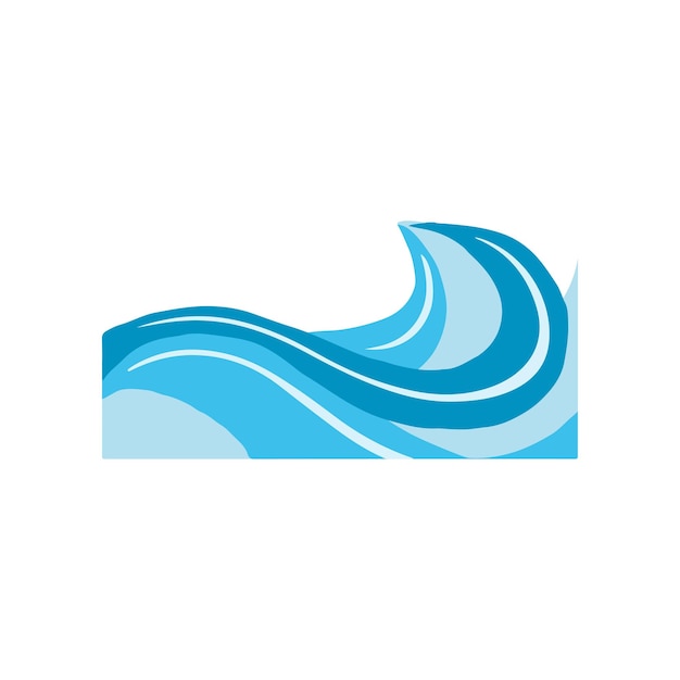 Blue ocean or sea wave powerful water stream wavy symbol of nature in motion vector illustration