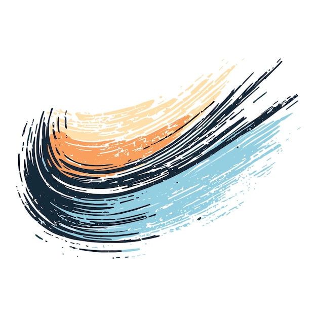 Vector a blue and orange drawing of a blue and orange swirl