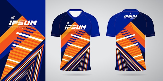 blue orange jersey sport design template