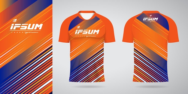 blue orange jersey sport design template