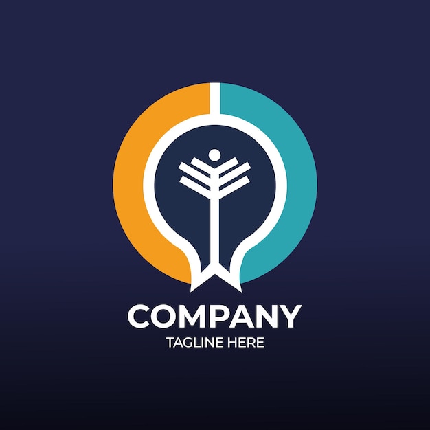 a blue and orange logo for companys company