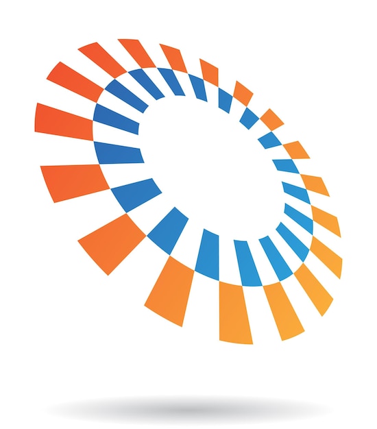 Blue and Orange Rectangular Shapes Forming an Abstract Circle Logo Icon