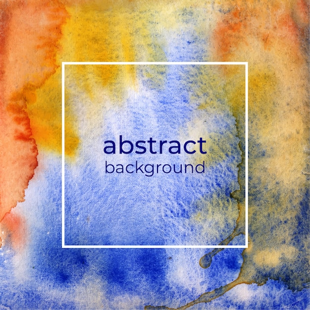 Blue and orange watercolor abstract background