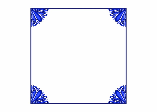 Blue Ornament Frame Border Vector Design For Decorative Element