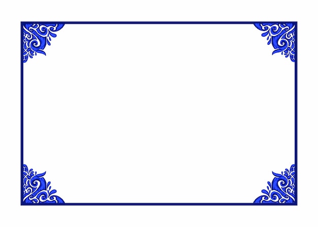 Blue Ornament Frame Border Vector Design For Decorative Element