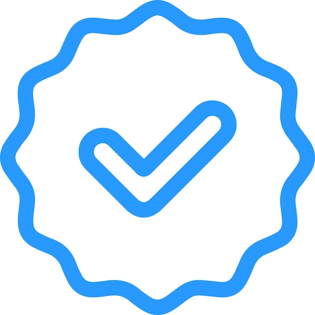 Vector blue outline instagram verification icon