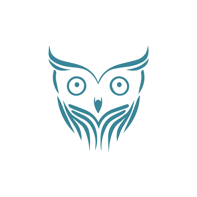 A blue owl with green eyes