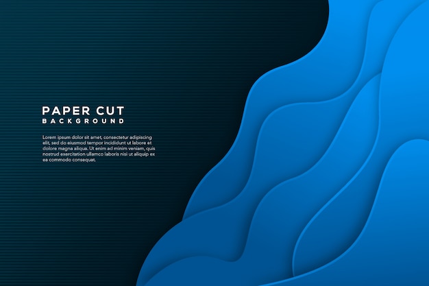 blue paper cut abstract background