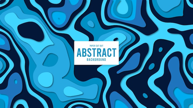 Blue Paper Cut Out Abstract Background