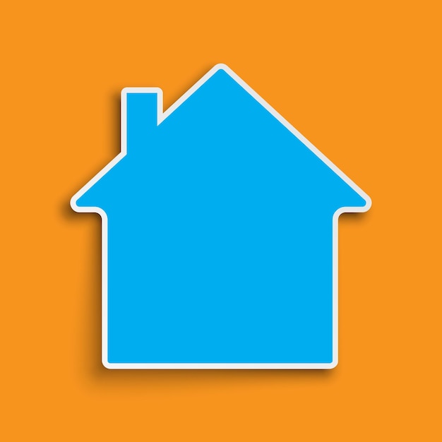 Blue paper House icon Vector illustration