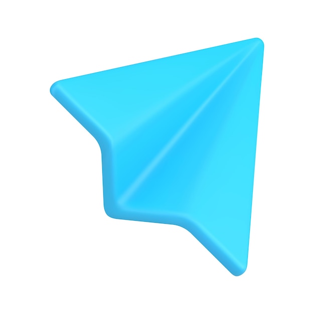 Blue paper plane d isometric icon vector illustration