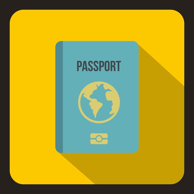 Blue passport icon Flat illustration of blue passport vector icon for web