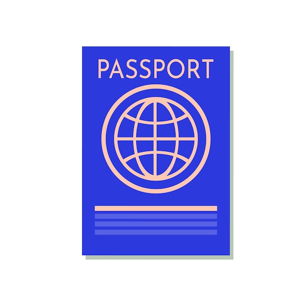 Blue passport isolated on white International identification document for travel Vector image about identification travel checkin tourism passport control vacation citizenship trip etc